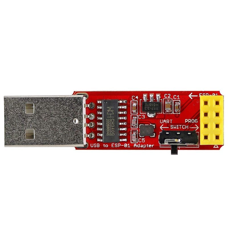 Wishiot 1pc ESP8266 ESP-01S 4MB Serial WiFi Wireless Transceiver Module + 1pc CH340G Programmer USB to ESP-01 Wireless Adapter Module 4.5-5.5V - Image 2